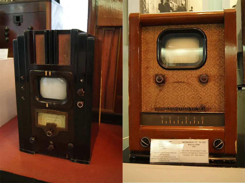 Советские телевизоры "17ТН-1" и "Москвич-Т1"