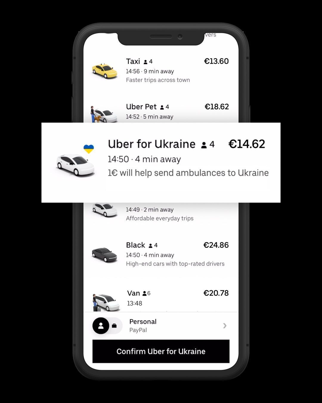 Uber запустив дві кампанії на підтримку України до річниці повномасштабного вторгнення