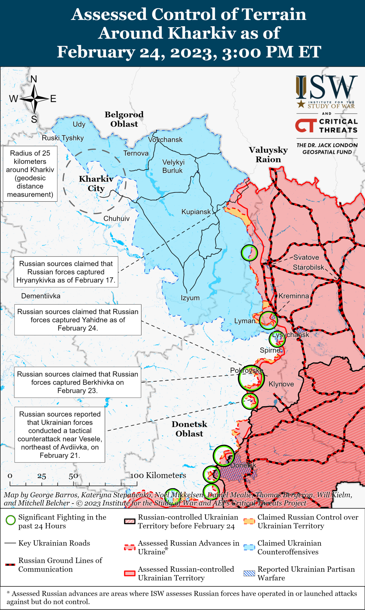 Карта боевых действий на востоке Украины