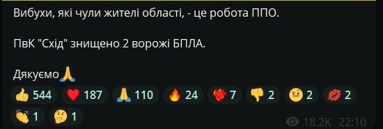 Сили ППО на Дніпропетровщині "приземлили" 2 ворожих "шахеди" – ПК "Схід" 