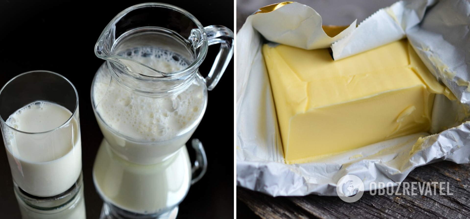 Масло и молоко для приготовления пюре