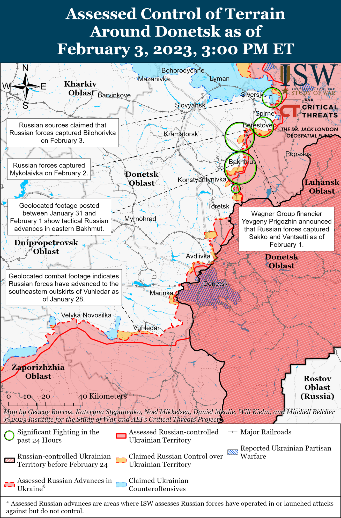 Войска РФ усиливают наступление в районе Кременной и пытаются окружить Угледар с двух сторон – ISW