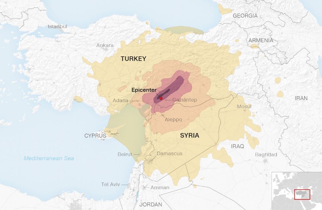 Землетрясение в Турции и Сирии