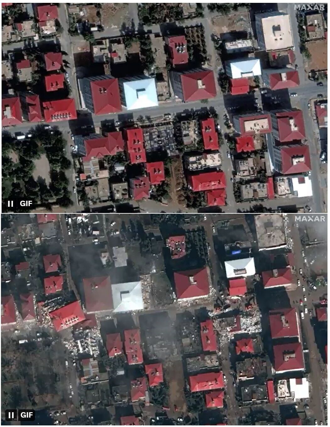 Будинки перетворилися на руїни: масштаб руйнувань  внаслідок землетрусу в Туреччині показали на супутникових фото