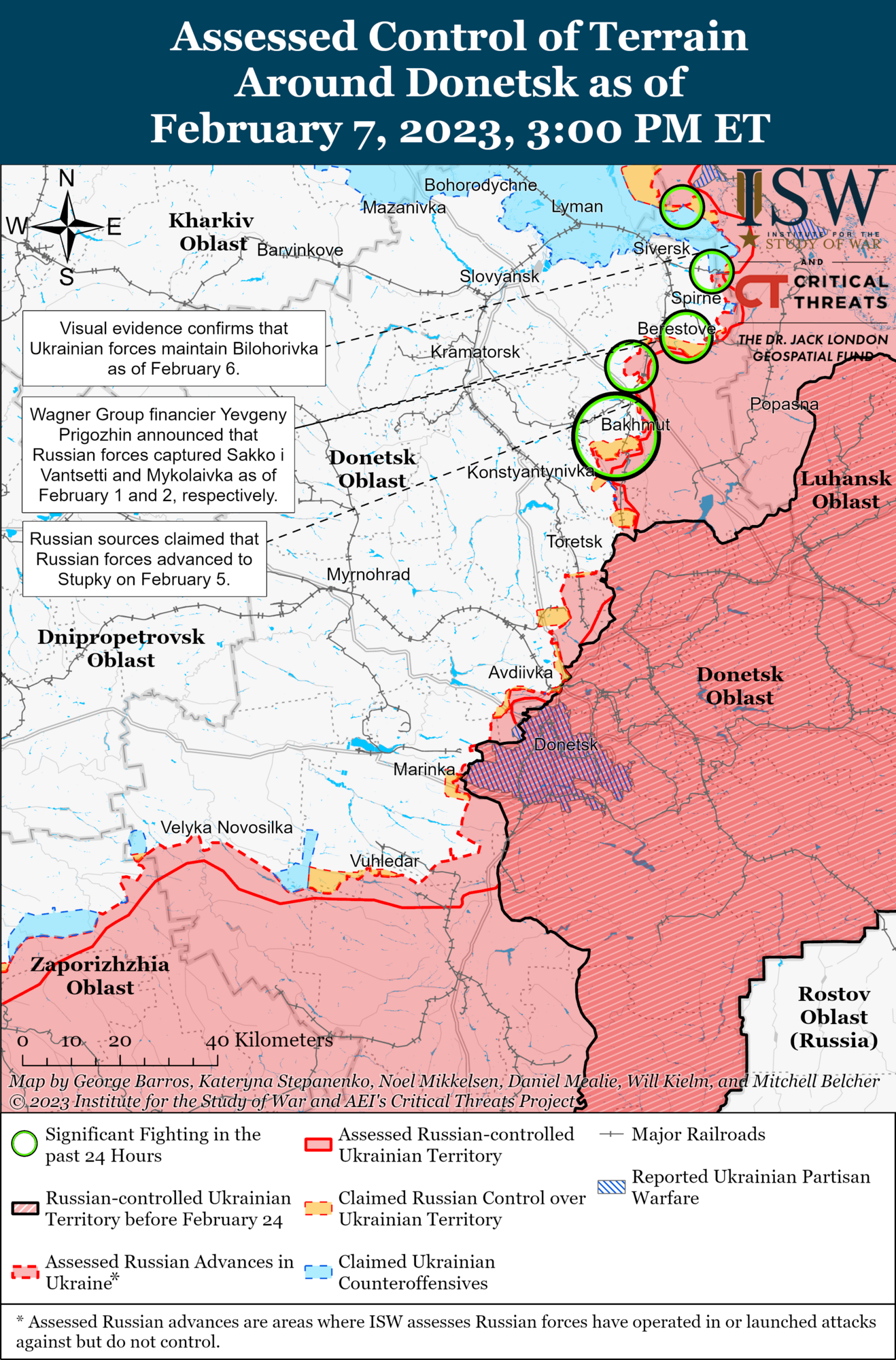 Війська РФ ведуть атаки у районі Сватового, Кремінної і Бахмута: аналіз бойових дій від ISW