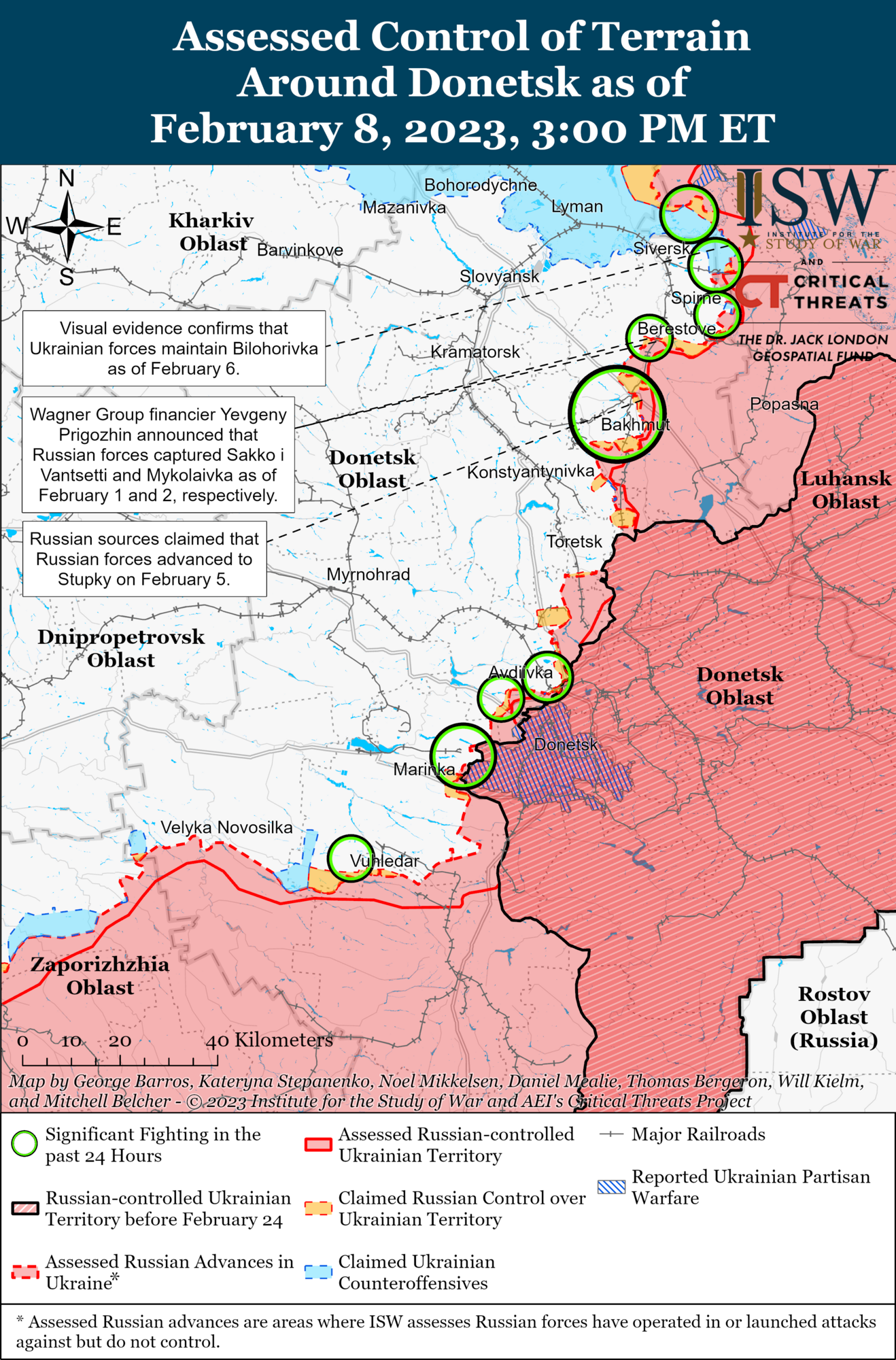 Карта боевых действий на Донетчине