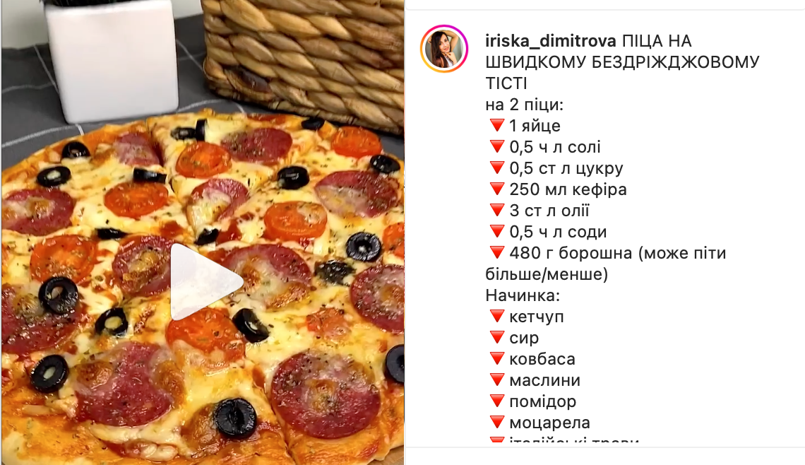 Рецепт піци