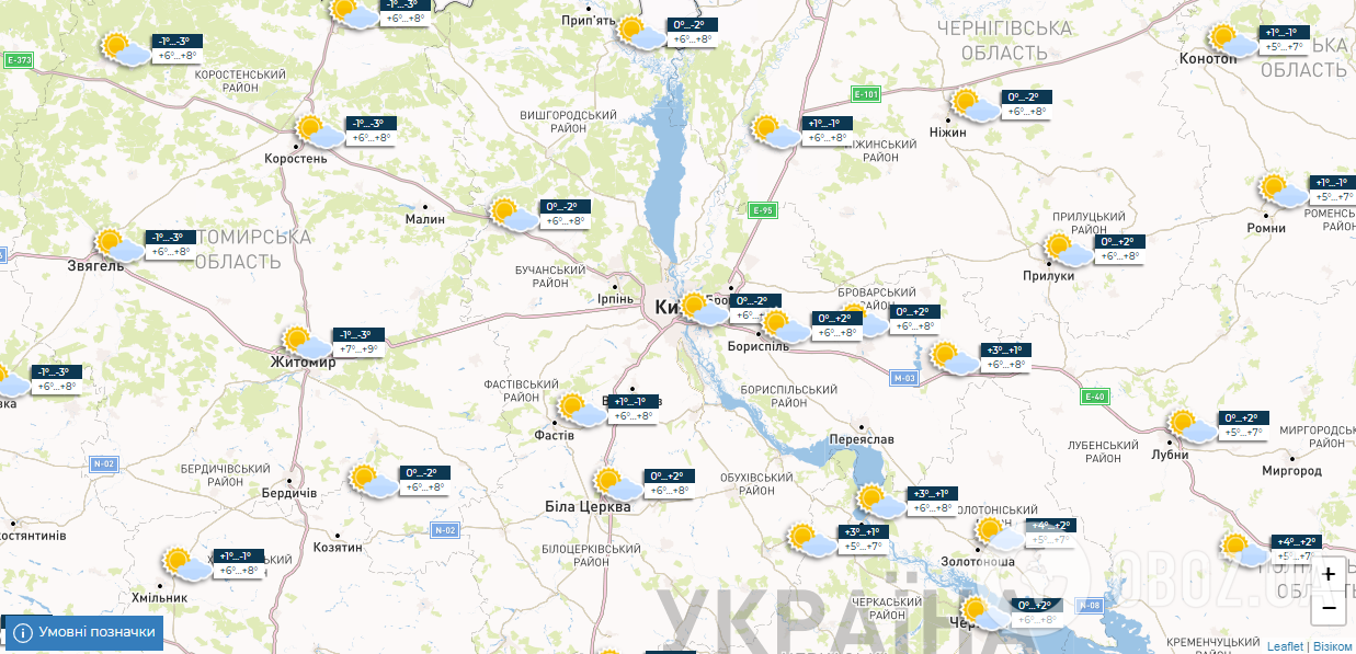 В Киевской области без осадков