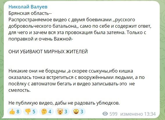 ''ДРГ Украины нападает на детей'': Валуев устроил истерику из-за провокации в Брянской области