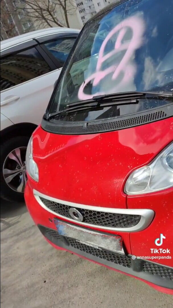 Не понравилась парковка: в Киеве неизвестные обрисовали несколько машин возле многоэтажки. Фото и видео