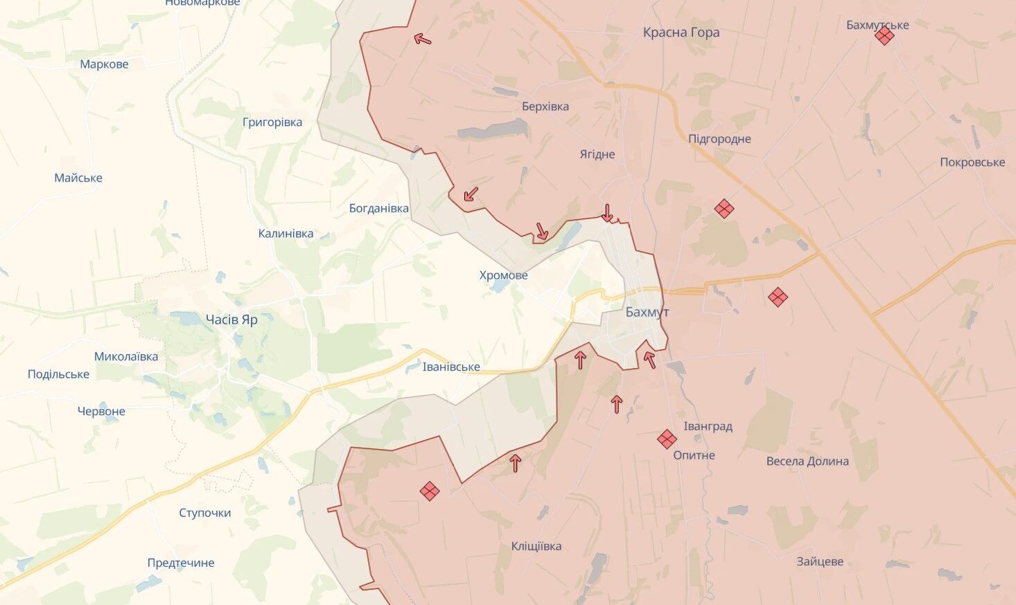 Окупанти продовжили штурми Бахмута, повідомлення про втечу ворога з Нової Каховки було некоректним – Генштаб