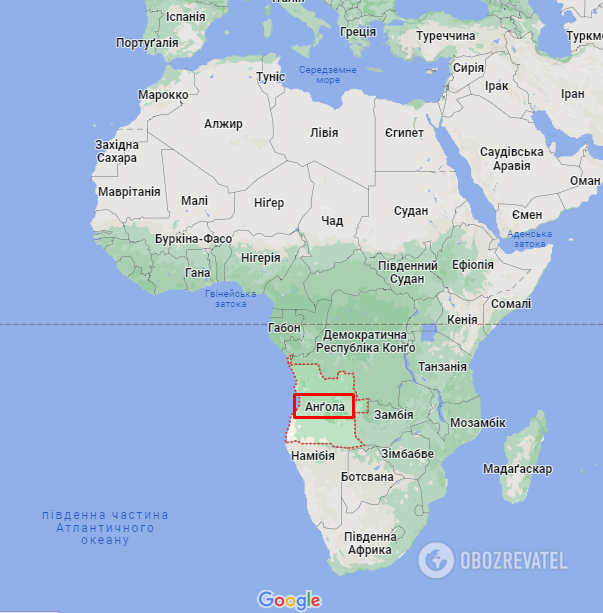 Ангола на карте