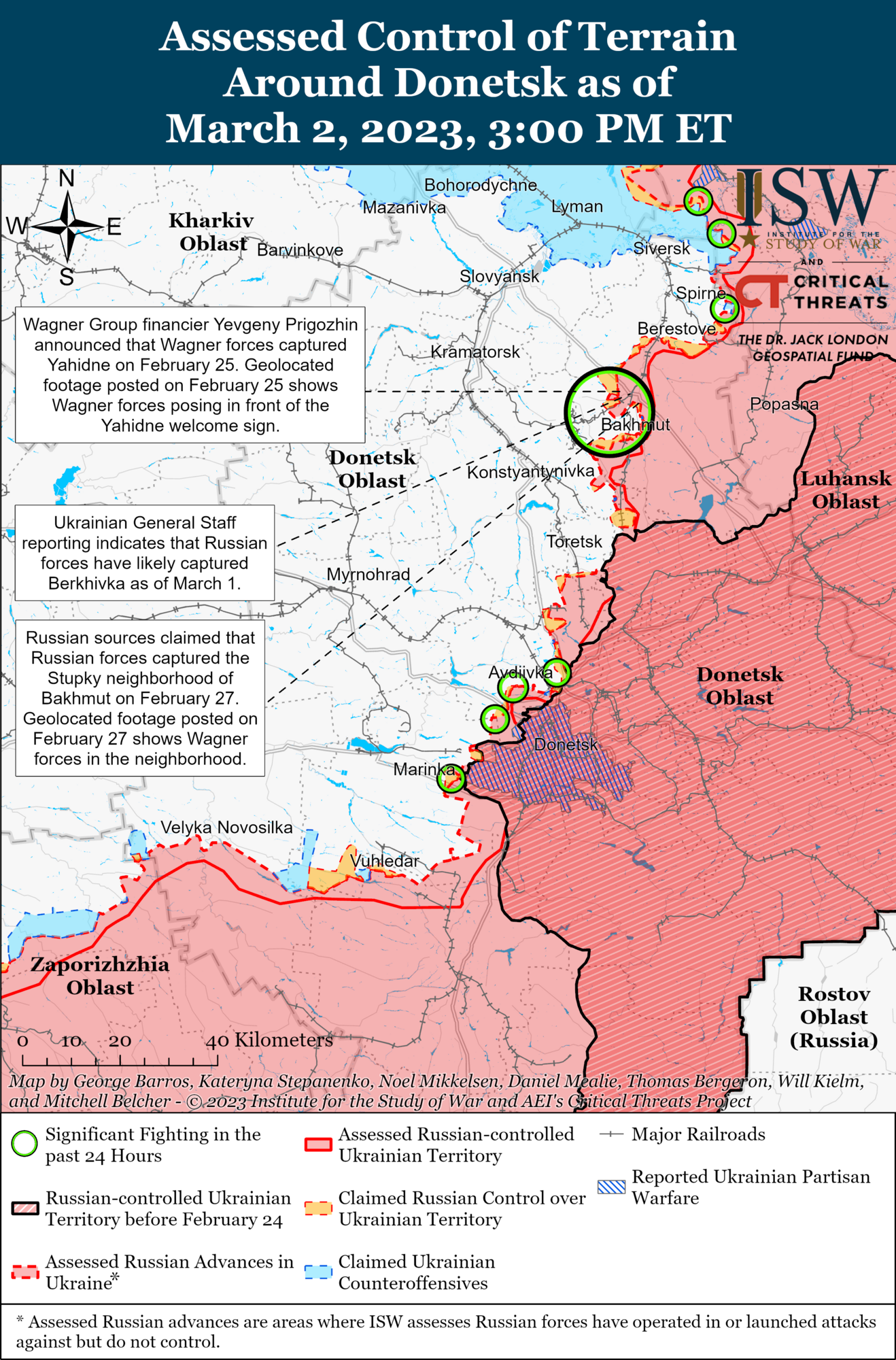 Війська РФ змінили стратегію щодо Бахмута і намагаються посилити тиск на ЗСУ: в ISW проаналізували хід боїв