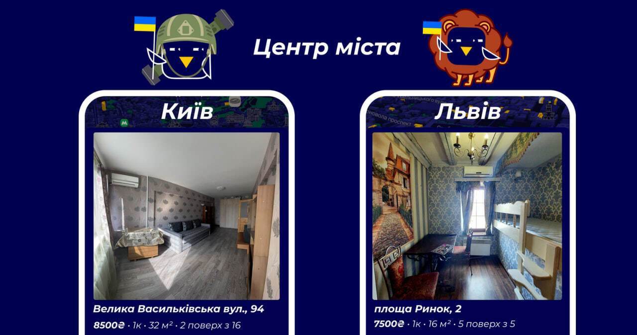 Квартири в центрі Києва та Львова