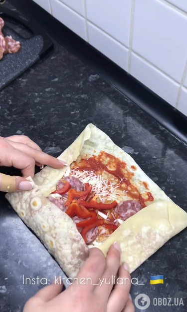 А-ля пицца в лаваше: выпекается 15 минут