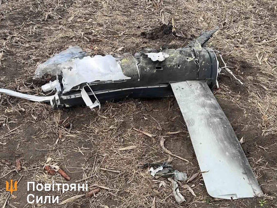 У Повітряних силах показали уламки російських крилатих ракет ''Калібр'' та Х-101, збитих силами ППО 9 березня. Фото