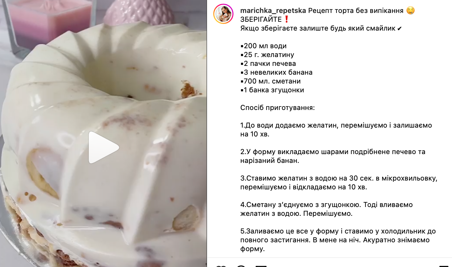 Рецепт торту
