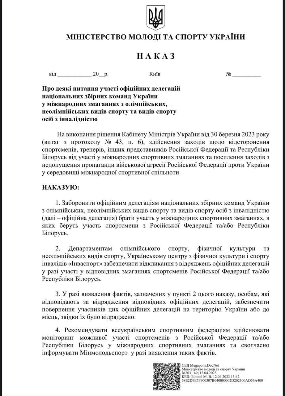 Украина снимется с Евро-2024 по футболу? Опубликован официальный указ Минспорта о бойкоте турниров