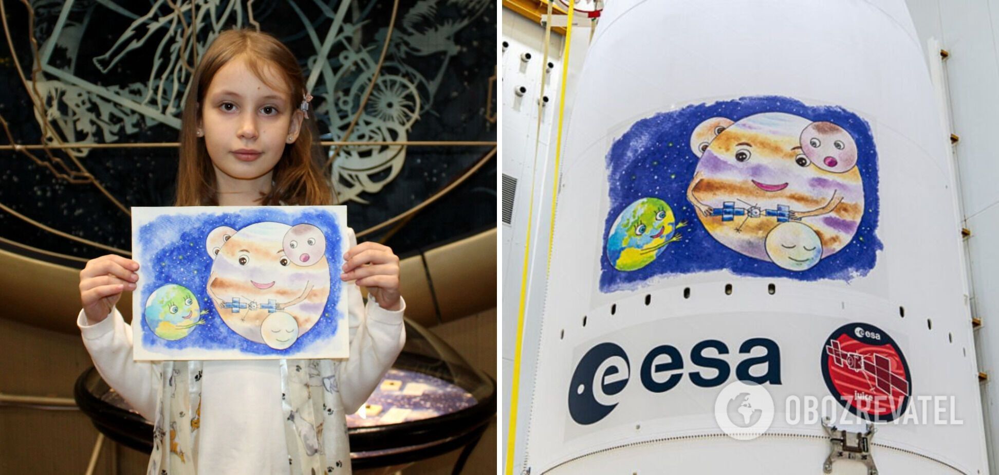 ЄС вперше за 12 років запустив ракету на Юпітер: на її корпусі – малюнок української дівчинки. Фото і відео
