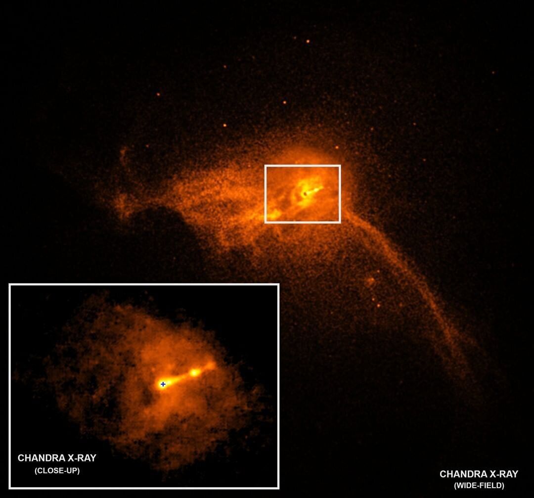 Фото черной дыры M87, сделанное в 2017 году рентгеновской обсерваторией NASA Chandra