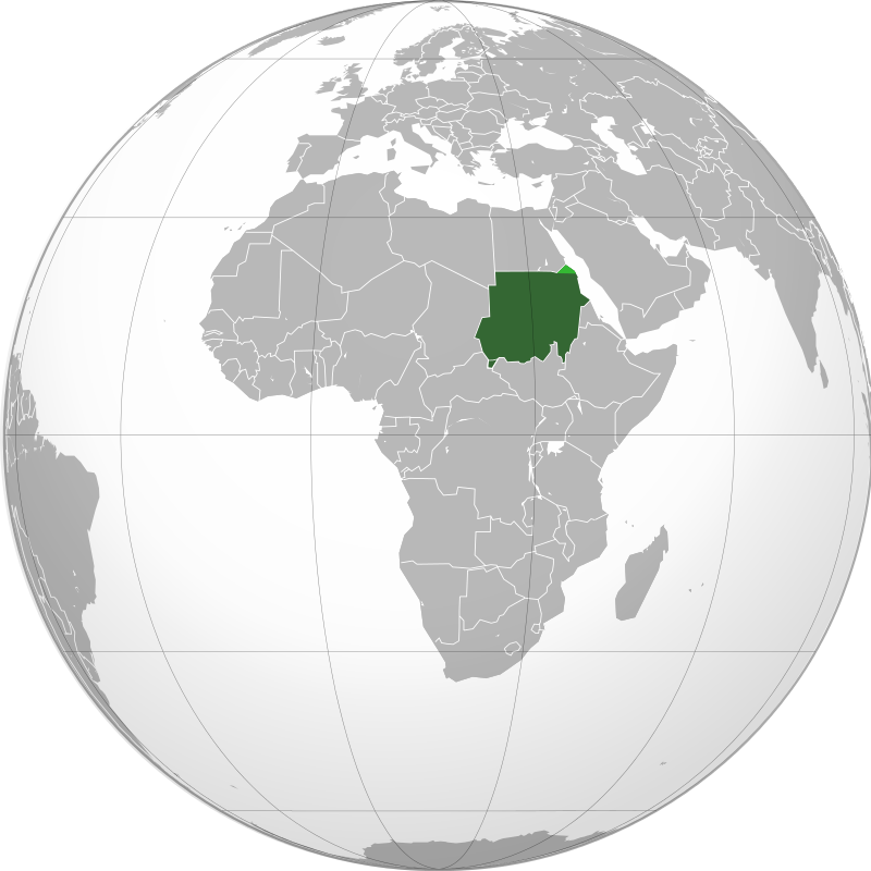 Судан на карте Африки.