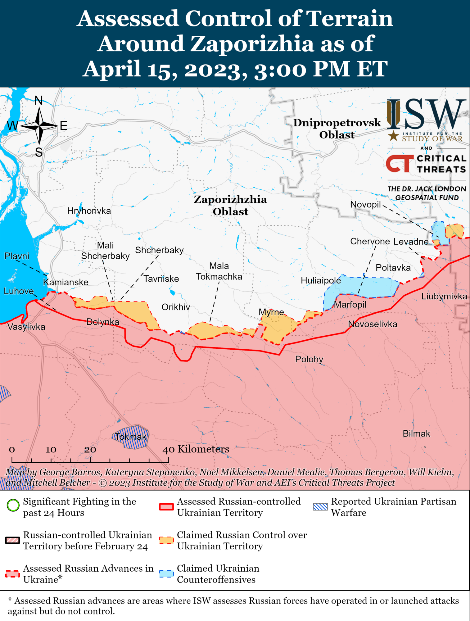 Лінія фронту на півдні. Карта