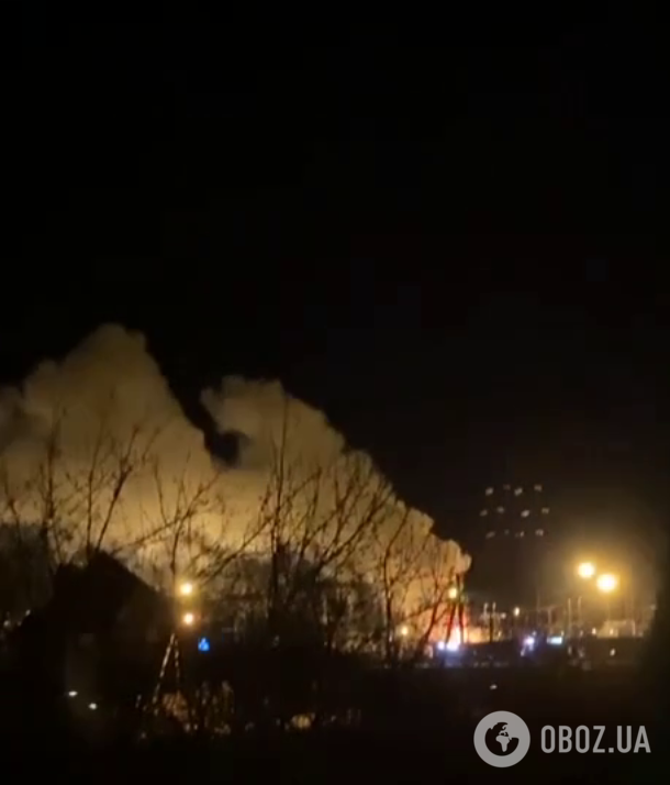 Дым от пожара в Белгороде.