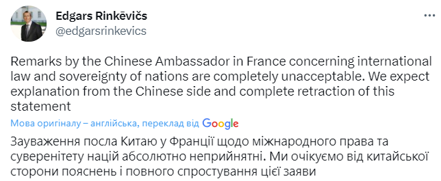Китайський дипломат видав, що має сумніви в суверенності колишніх країн СРСР: йому різко відповіли