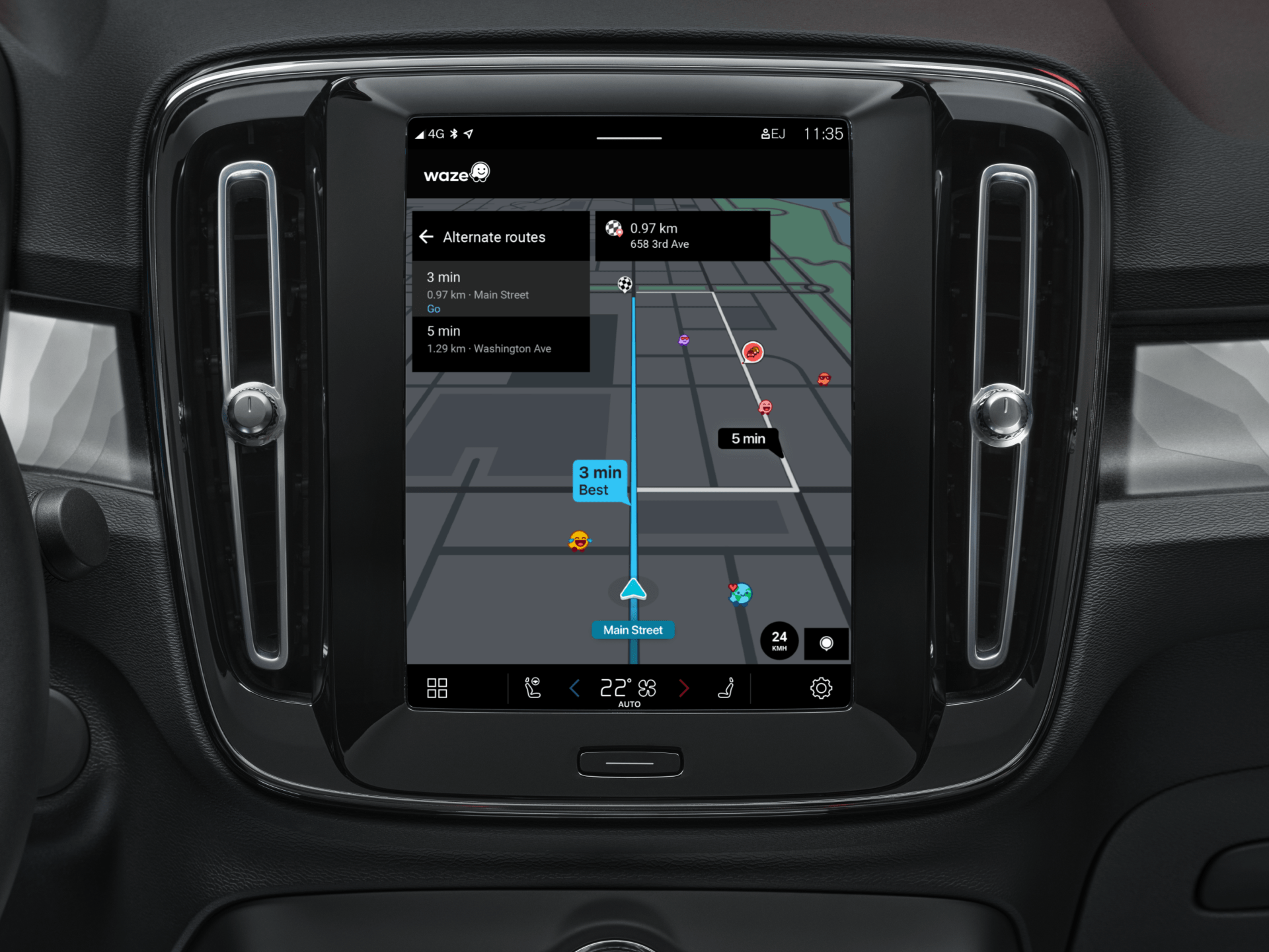 Навигатор Waze интегрировали в автомобили Volvo