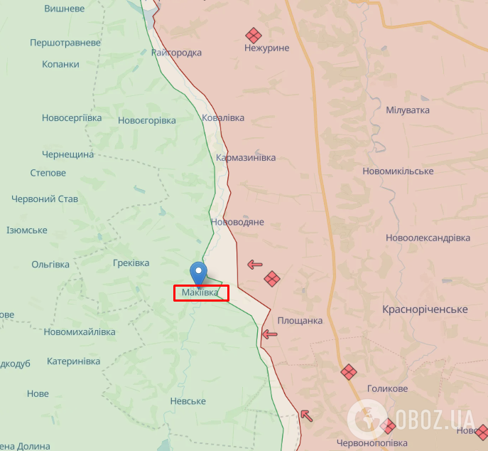 Макеевка Луганской области на карте