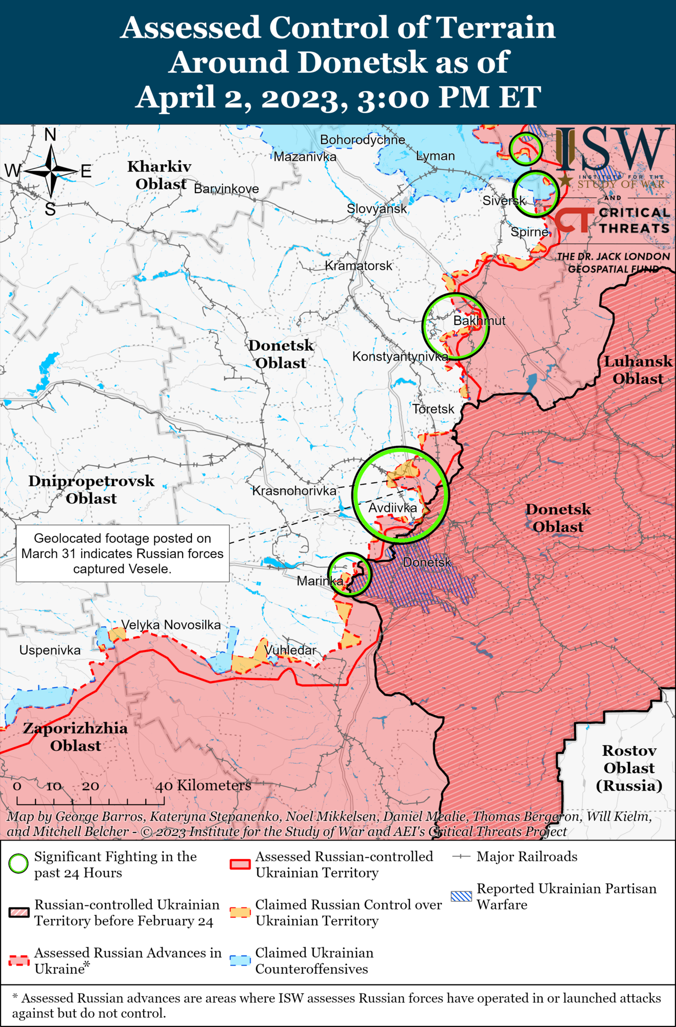 Войска РФ отступили с неустановленных позиций на Донетчине, но продолжают штурм Бахмута – ISW 