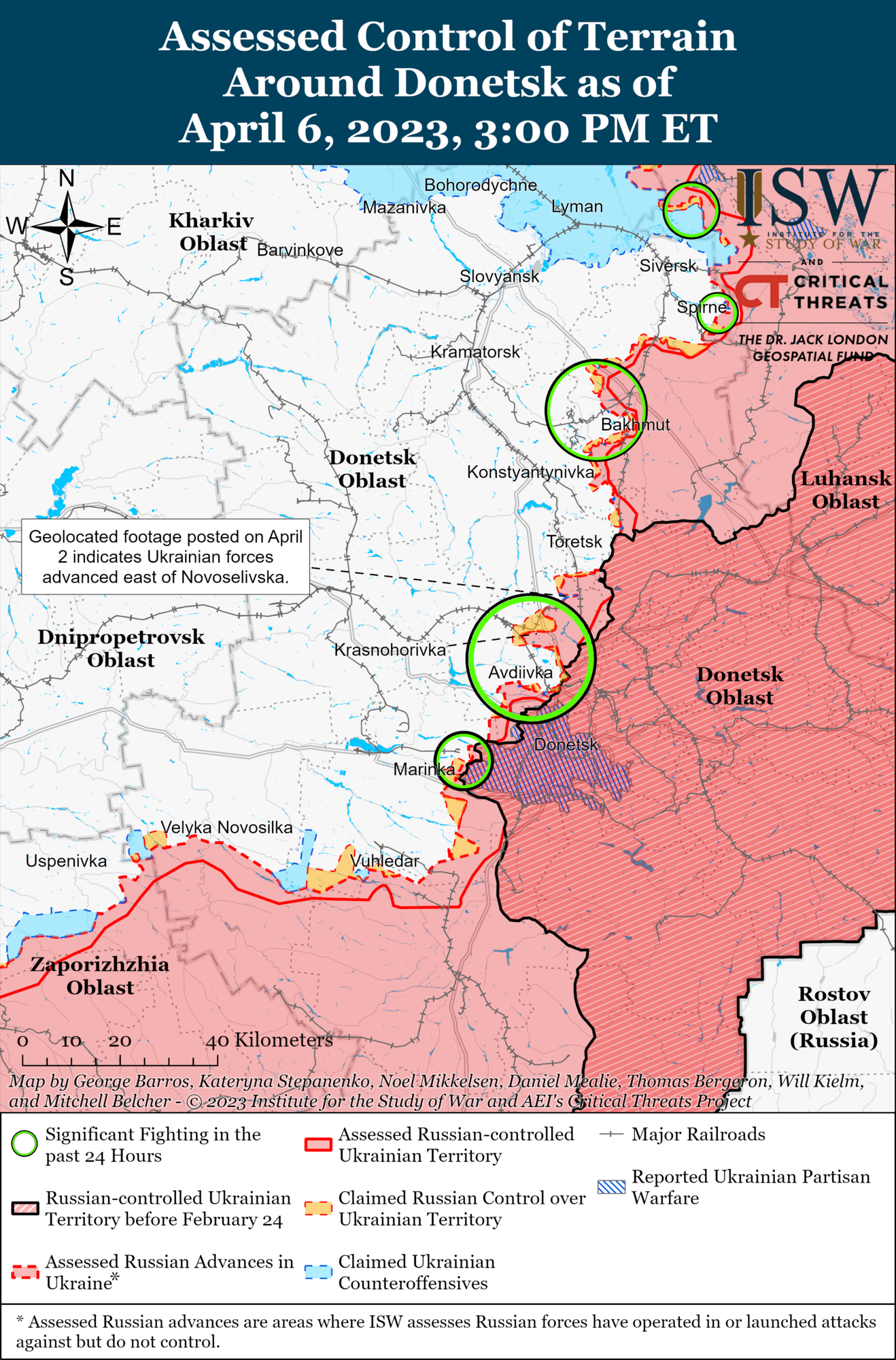 Війська РФ за минулий тиждень втратили біля Авдіївки 4 тис. солдатів: в ISW оцінили ситуацію на фронті. Мапа