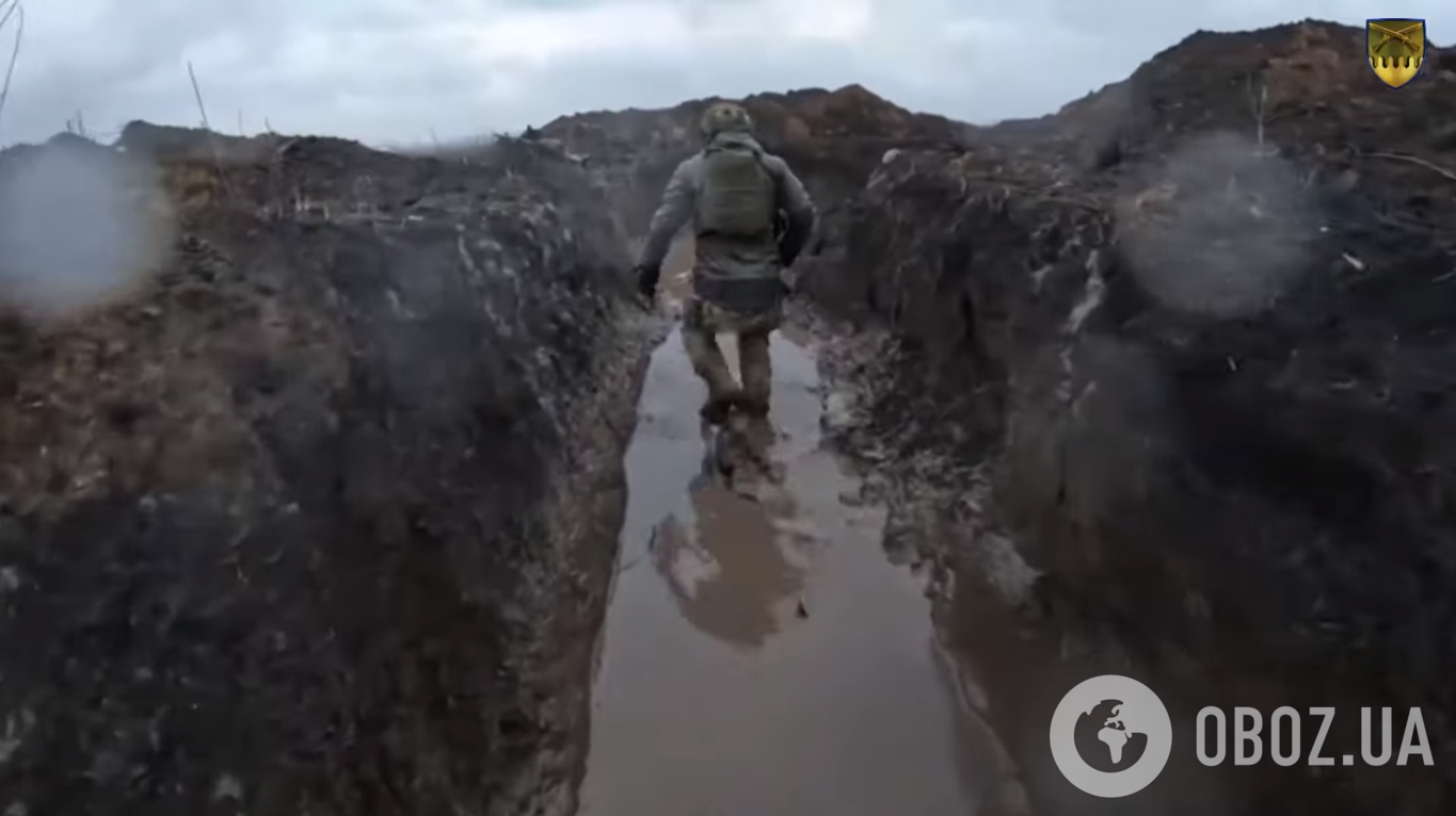 Окопы украинских защитников в воде