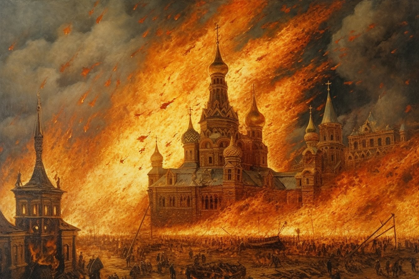 Як намалювали би палаючий Кремль Шевченко, Марчук і Примаченко: нейромережа показала вражаючі картини