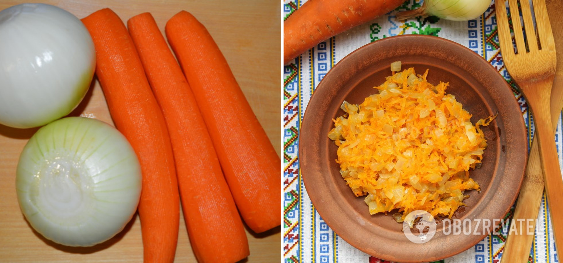Зажарка з моркви та цибулі