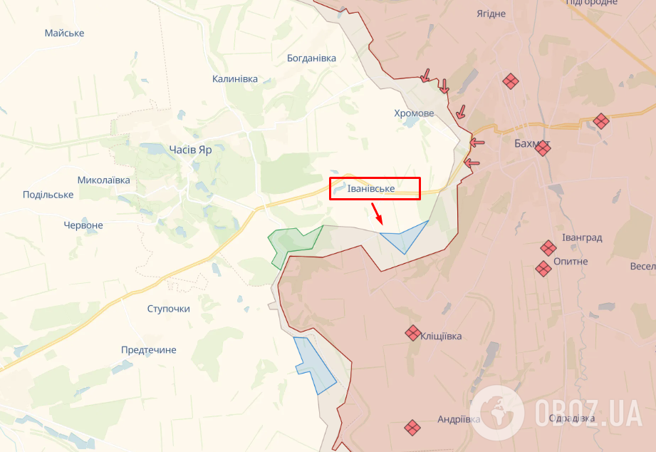 Ивановское Донецкой области на карте