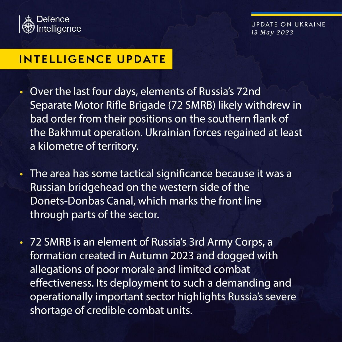 Окупанти безладно кинули позиції на південному фланзі Бахмута, у Росії проблеми – британська розвідка