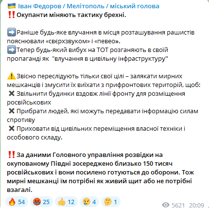 В РФ изменили тактику лжи об ударах по тылам оккупантов: Федоров объяснил мотивы врага