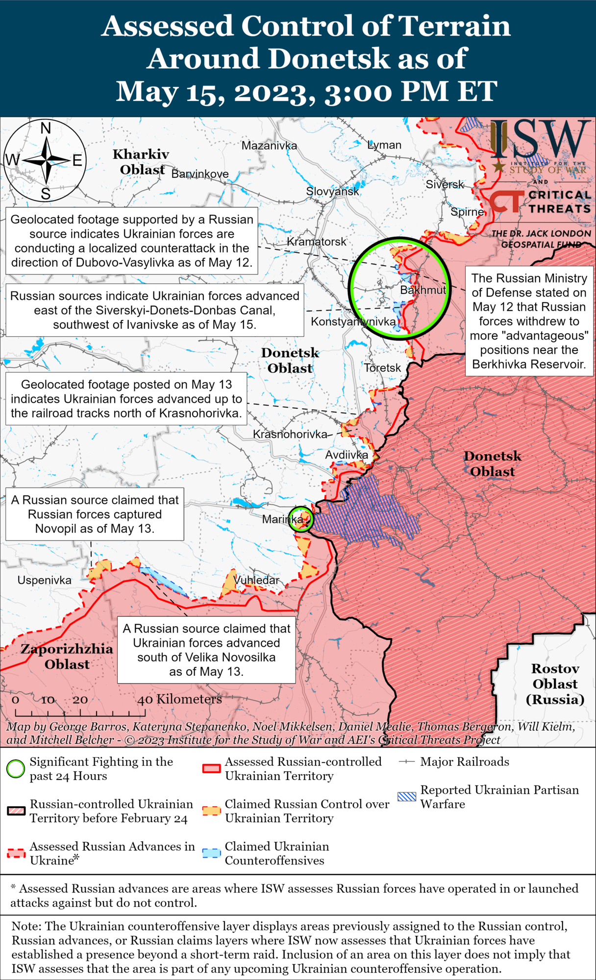 ВСУ провели успешные контратаки в районе Бахмута, но оккупанты перебрасывают подкрепление: анализ боев от ISW