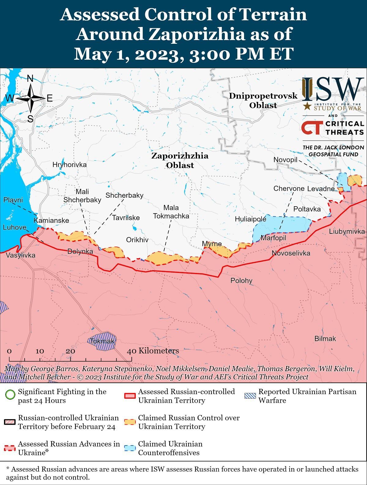 Війська РФ атакують у районі Бахмута й Авдіївки, ЗСУ влаштували рейди через Дніпро: аналіз бойових дій від ISW