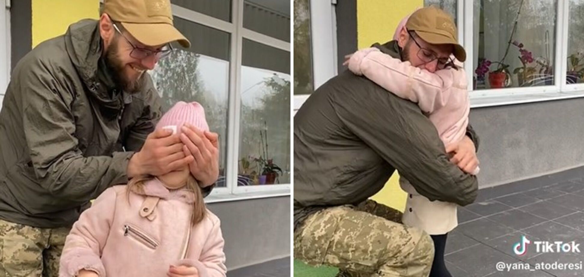 "Вісім місяців розлуки": мережу зворушили кадри зустрічі онуки з дідусем-військовим. Відео