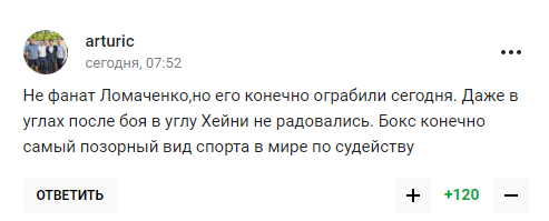 "Это позор". В России встали на защиту Ломаченко после боя с Хэйни
