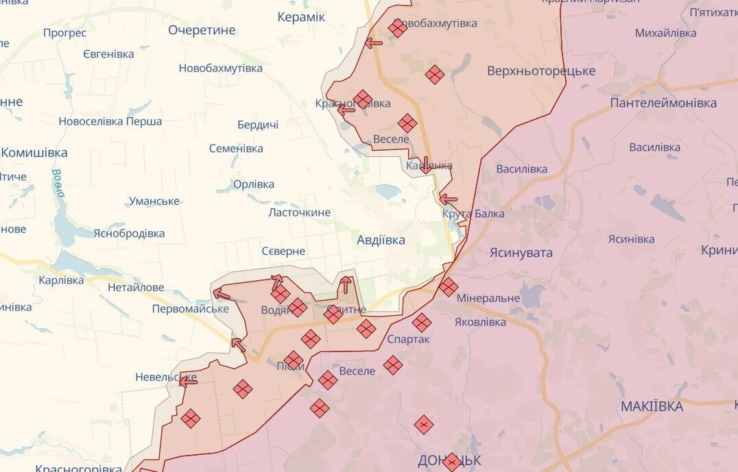 Війська РФ намагаються наступати в районах Бахмута, Мар'їнки та Авдіївки: у Генштабі розповіли про ситуацію на фронті. Карта