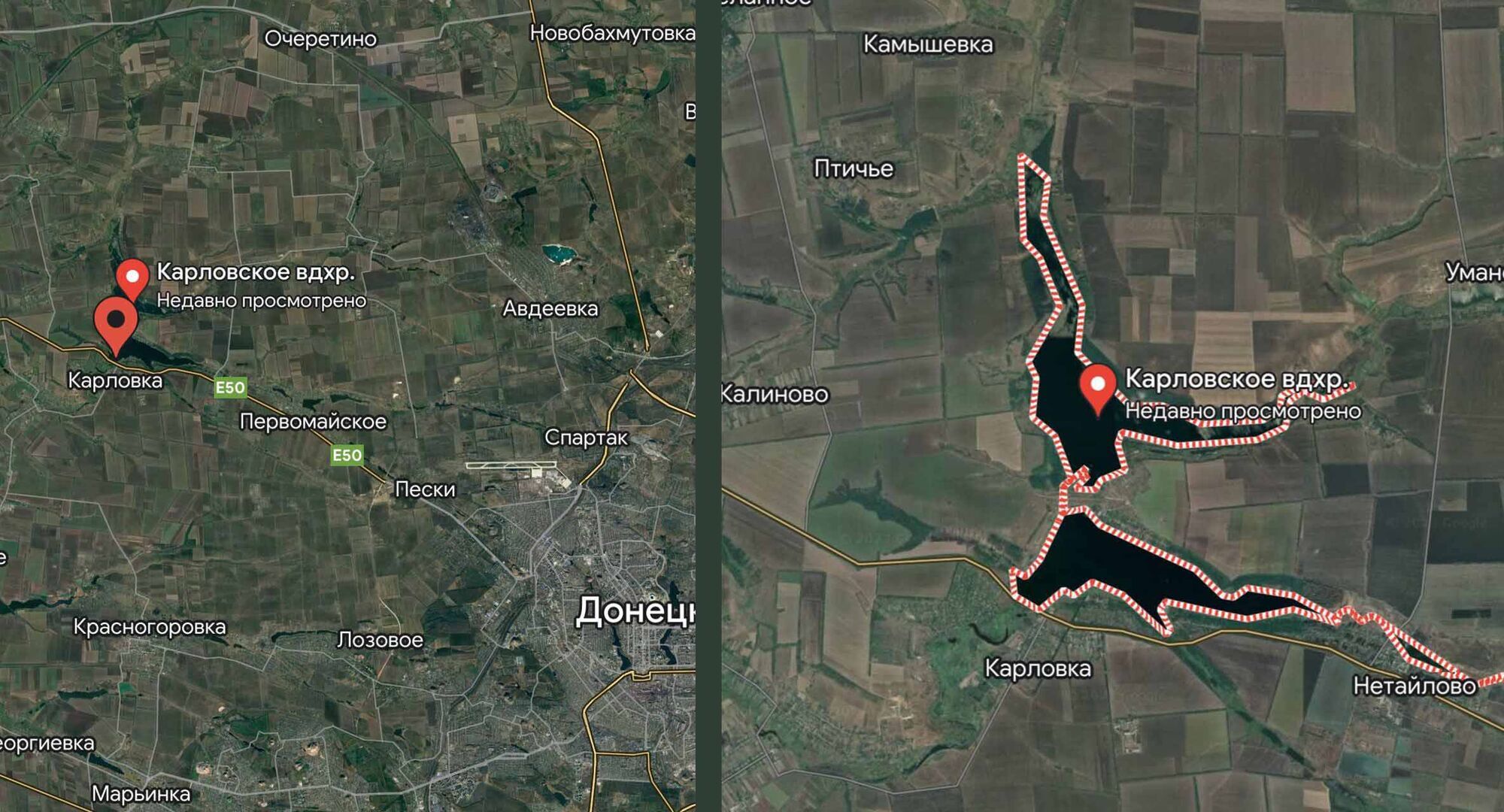 Оккупанты ударили по плотине Карловского водохранилища: несколько поселков оказались под угрозой подтопления. Карта