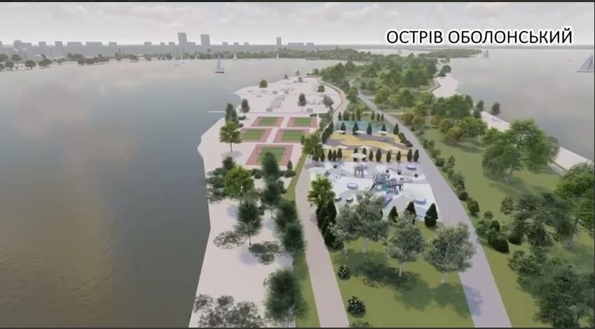 Кличко показал, как будет выглядеть новая рекреационная зона с пешеходным мостом на Оболони. Видео