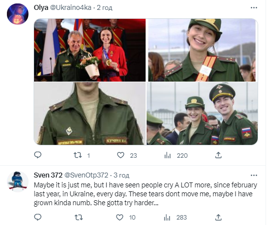 Муж Ласицкене назвал позором международной федерации слезы спортсменки из-за санкций. Ему показали фото жены в форме армии РФ