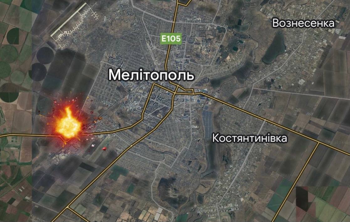 Взрывы в Мелитополе: в воздух взлетела военная база оккупантов. Фото