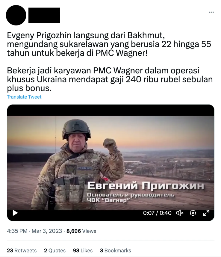 Обещают 240 тыс. рублей: в  ЧВК "Вагнер" вербуют новобранцев через Twitter и Facebook – Politico