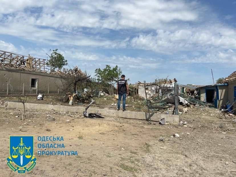 Поселок на Одесщине после российской атаки
