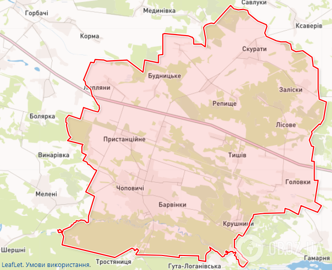 Чоповичская громада на карте